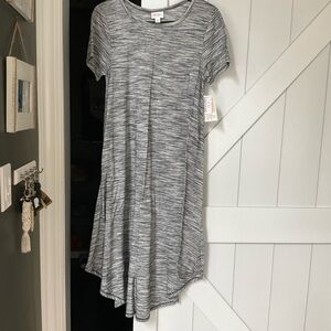 LuLaRoe Gray Space Dye High low Carly Tee Dress XS